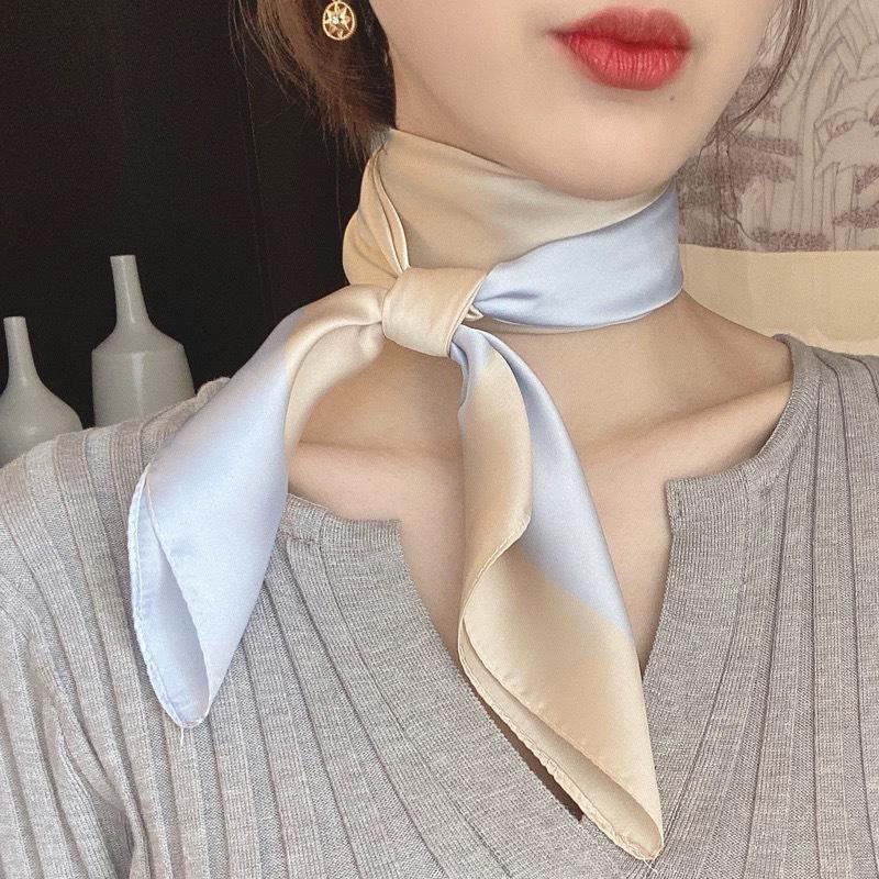 Schwarz-weiß gestreifter kleiner quadratischer Schal Seidenschal Damenkopftuch mit Hemd Professionelle Dekoration Nackenschutzschal Hals dünner Schal