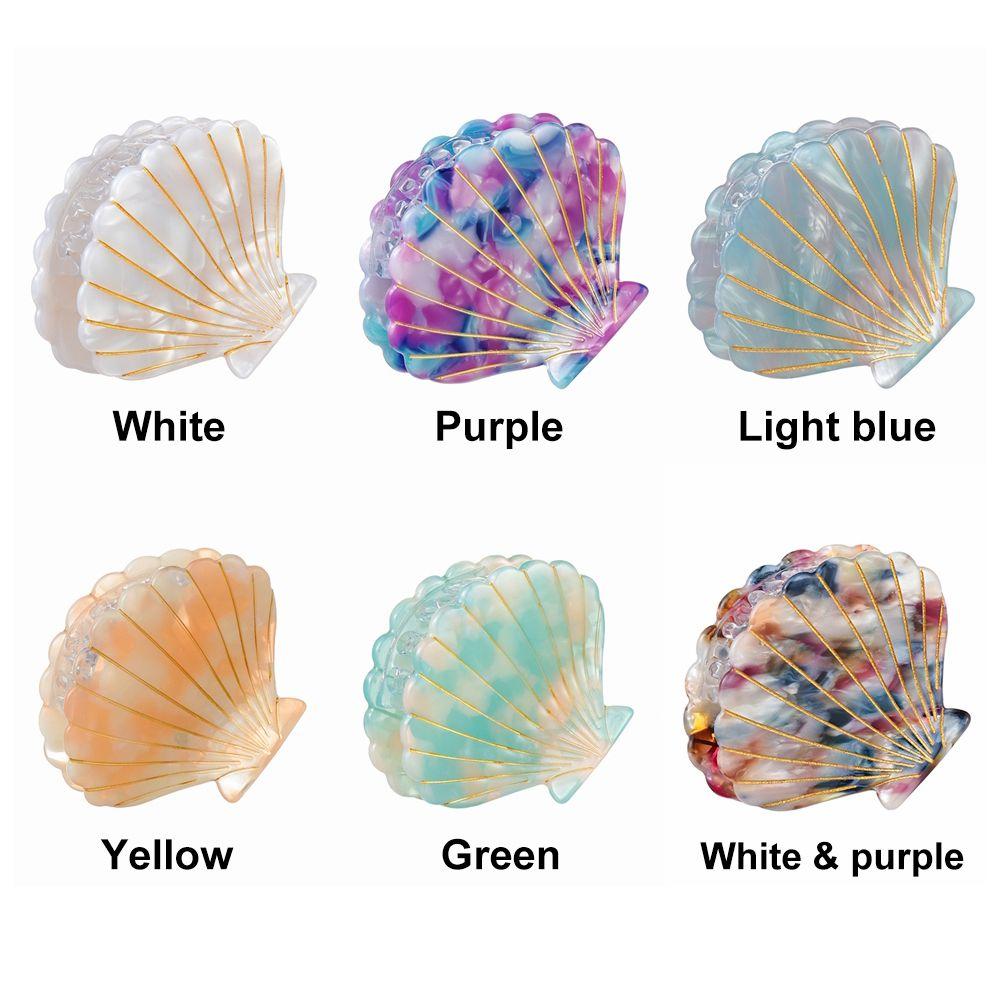 Beach Hairgrips Hair Crab Ponytail Hairpins Acrylic Hair Claws Shell Shape Women Hair Accessories Shell Hair Clips