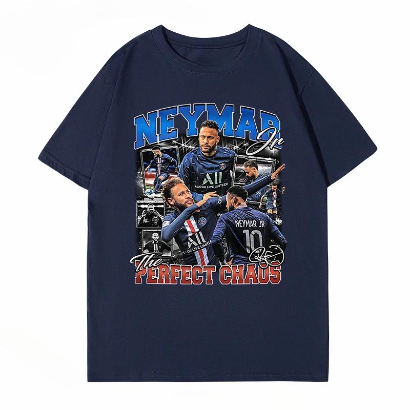 Neymar Neymarjr Heavy Cotton Printing Short-sleeved T-shirt American Retro Short-sleeved Couple Basketball Clothes Versatile