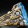 Old Money Wind Princess Temperament Ring Female, Ocean Wind Imitation Sapphire Ring, High Lady Douyin Explosion
