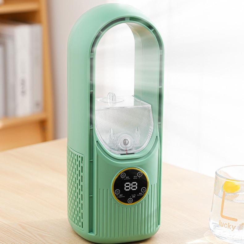 

Мини USB-охладитель воздуха без лопастей: Настольный вентилятор с водяным охлаждением для общежитий и домов Color Box Packaging зелёный