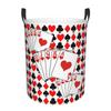 Casino Nights Red Queen Of Hearts Dirty Laundry Baskets Folding Large Waterproof Clothes Sundries Basket For Home Children's