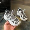 2026New autumn color-blocked sports shoes for girls, mesh running shoes for children, casual shoes for boys
