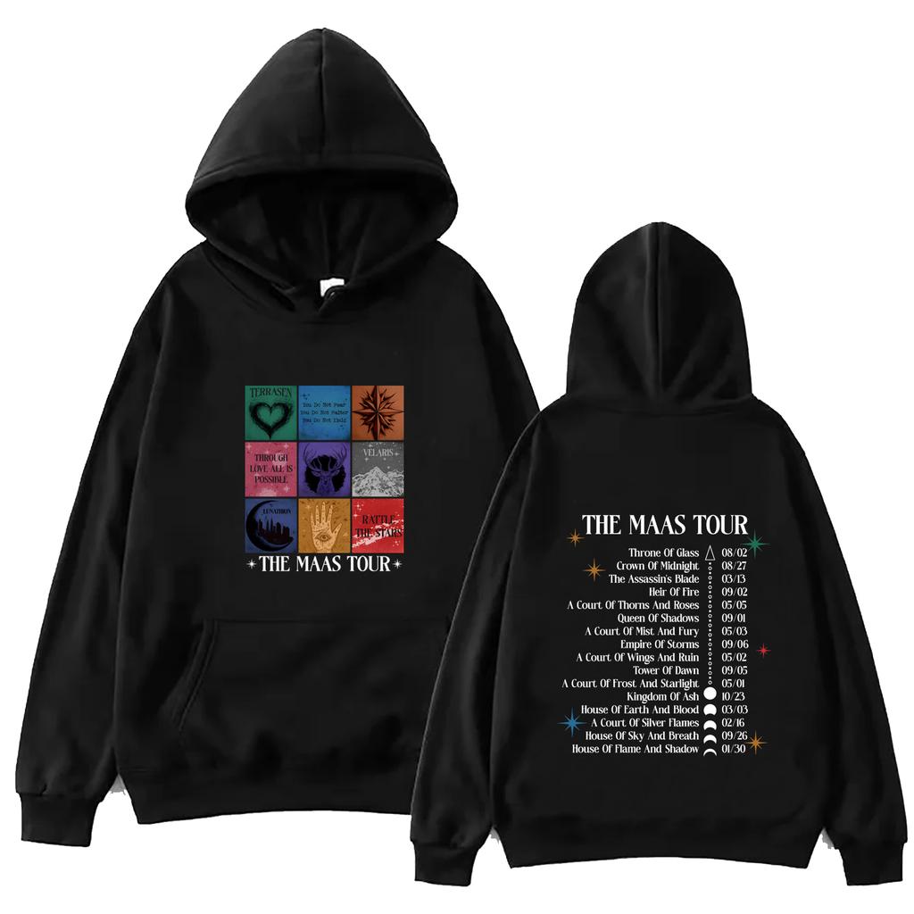 Sarah J Maas The Maas Tour Music Fans Gift Long Sleeve Women and Man Printing Casual Hoodie Spring and Summer