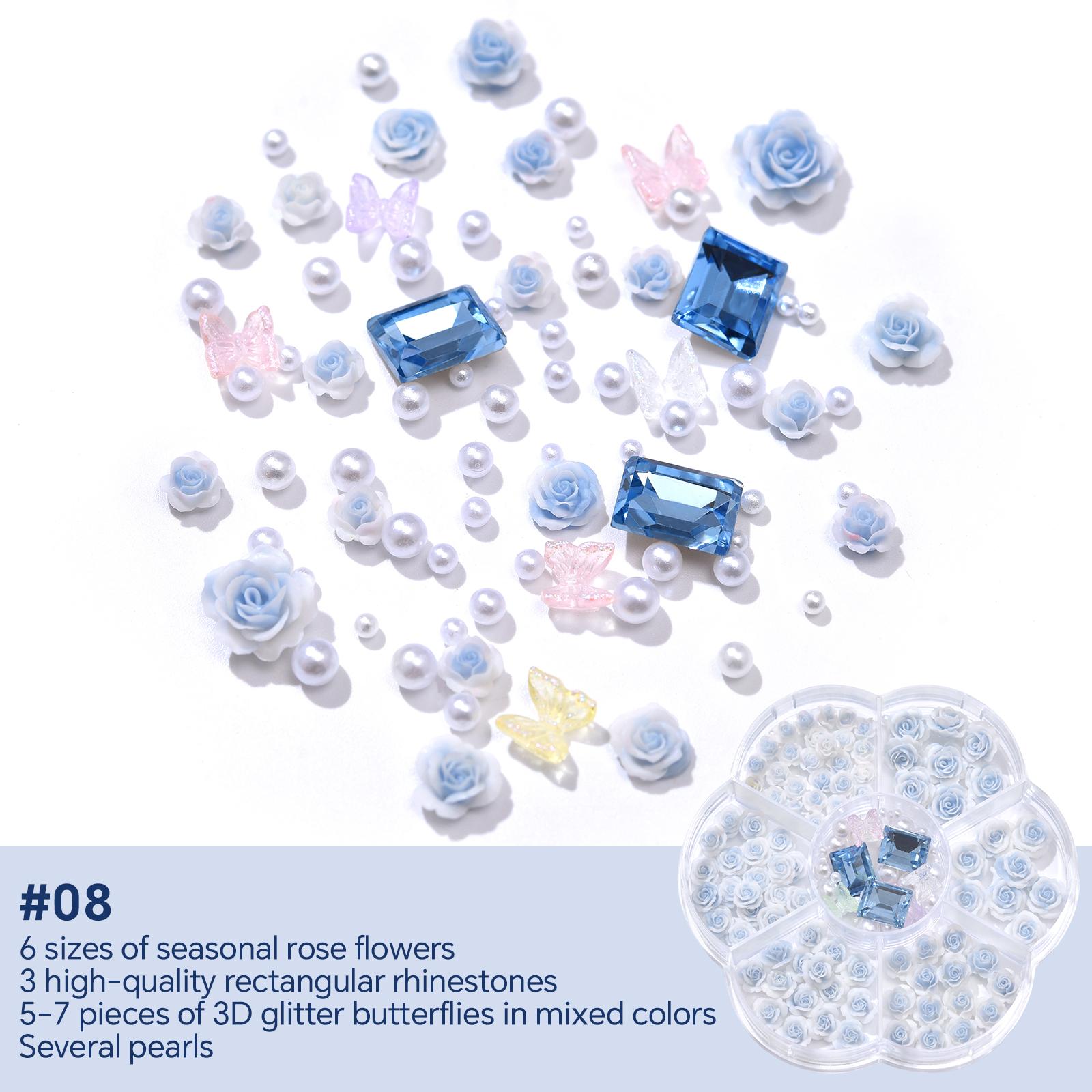 

1 коробка 3D роза цветок украшения для ногтей украшения для ногтей принадлежности для поделок своими руками аксессуары для ногтей набор коробка ногтей стразы