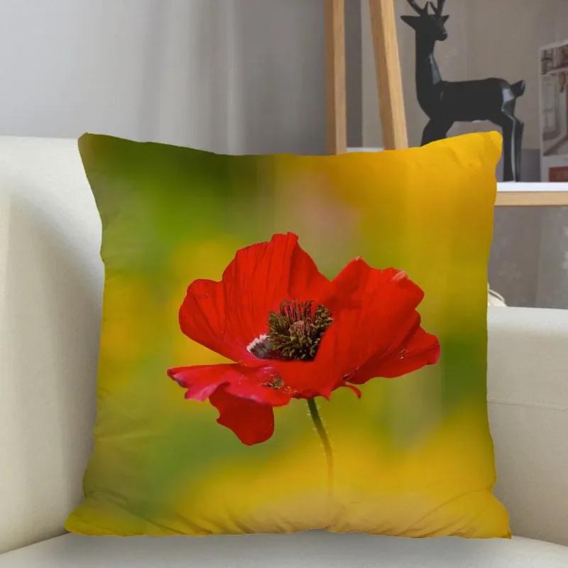 Bedroom Living Room Home Decor Cushion Cover Flower Pattern Pillowcase Square