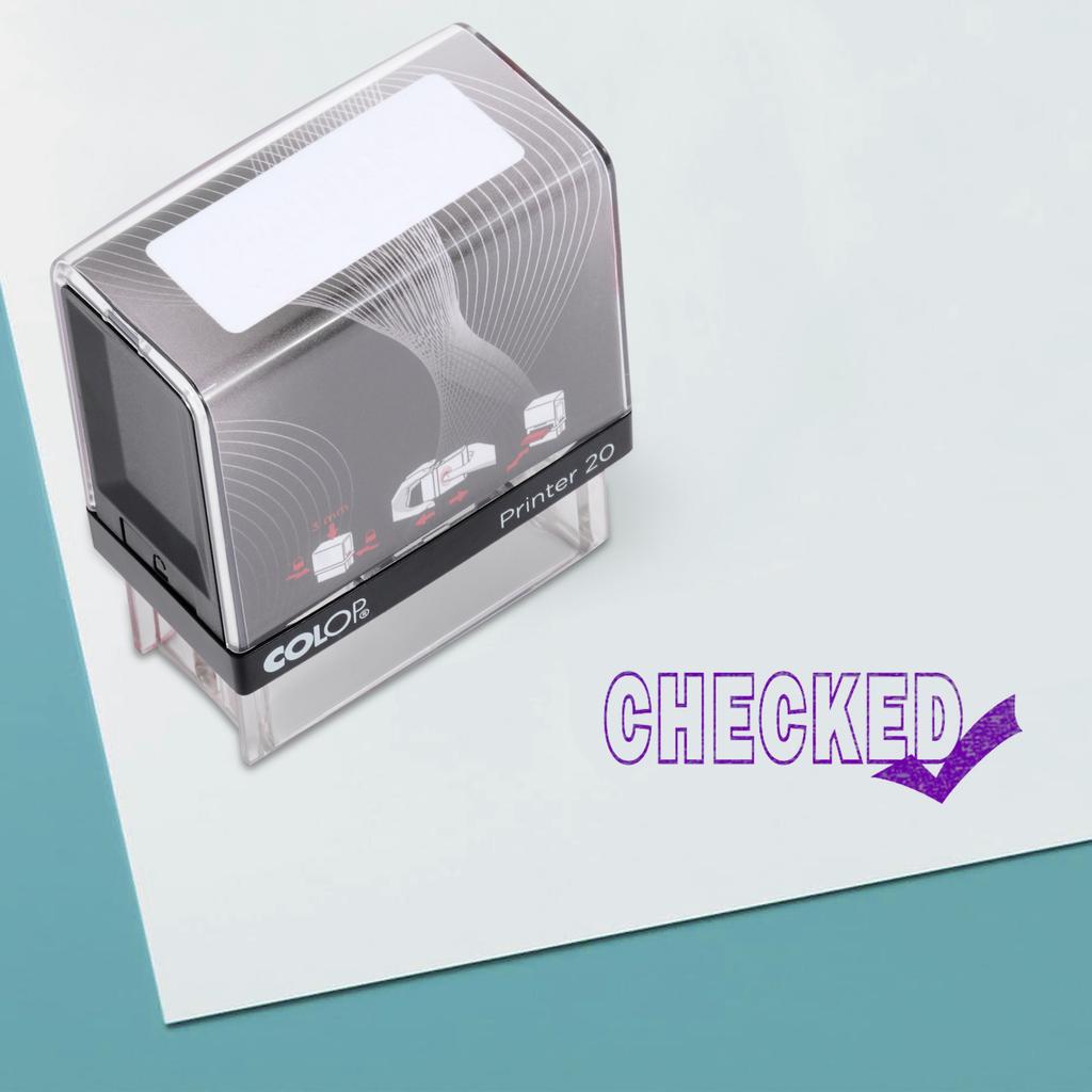 CHECKED Self Inking Rubber Stamp Custom Colop Office Stationary P20 Mini Stamper