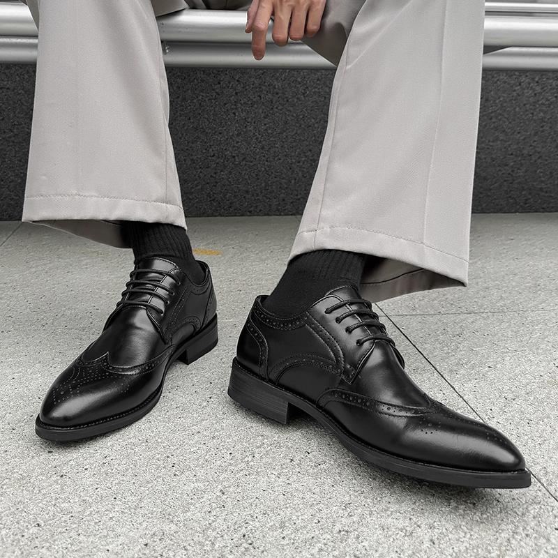 Fashion 2025 Stylish Lace-Up for Men Business Shoes Leather Mens Casual Flats All-match for Men Oxfords Shoes New Men's Walking Shoes
