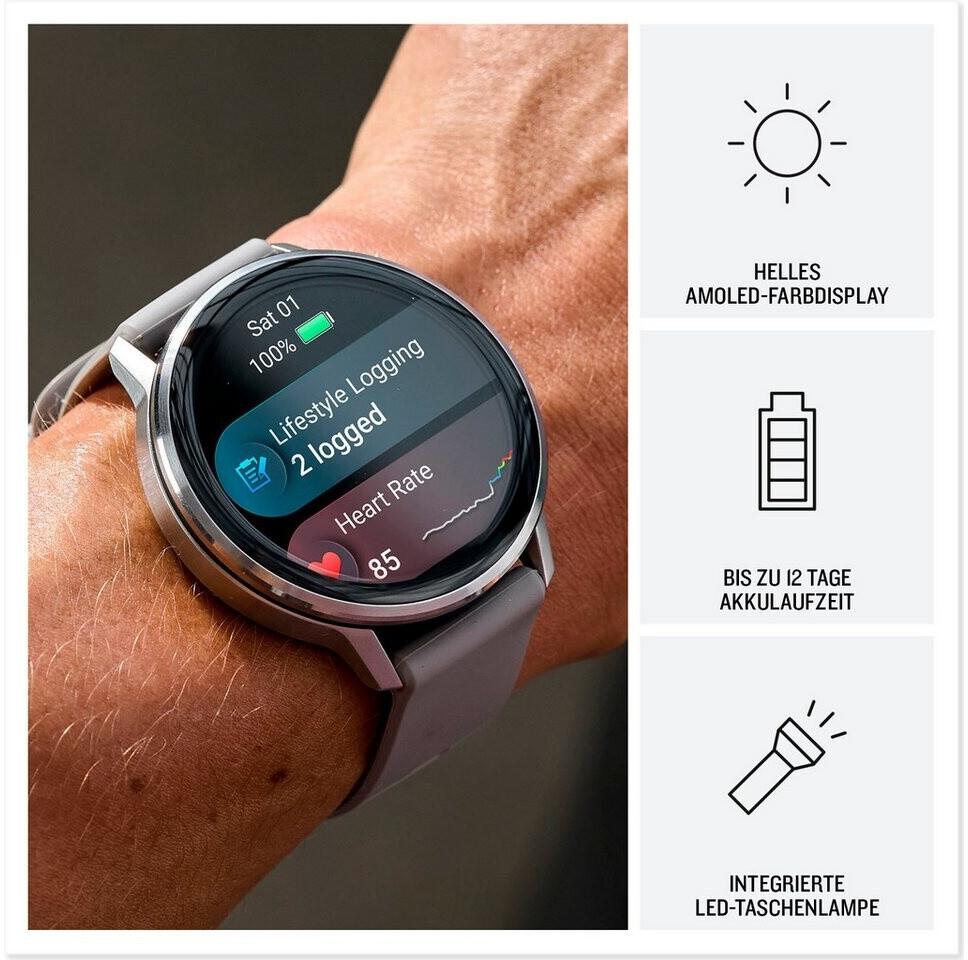 Garmin Venu 4 45 מ"מ שחור/אפור צפחה רצועת סיליקון