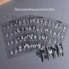 Wiederverwendbares Acryl Nail Art Malpapier Nail Art Übungs-Trainingsmatte Maniküre Blume Linienzeichnung Übungswerkzeug