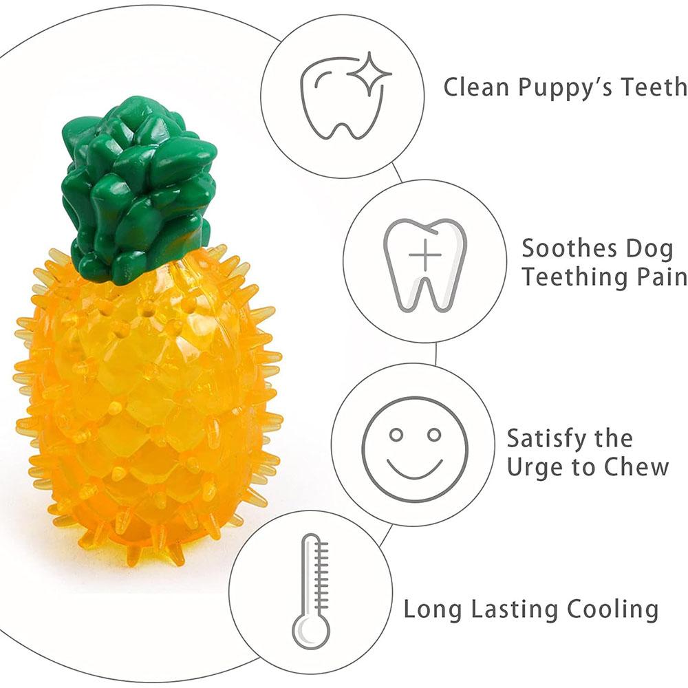 Pet Freezable Cooling Chew Toy Dog Cat Toy Summer Pineapple Lemon Watermelon Design Durable Bite-Resistant Dog Ice Frozen Toys