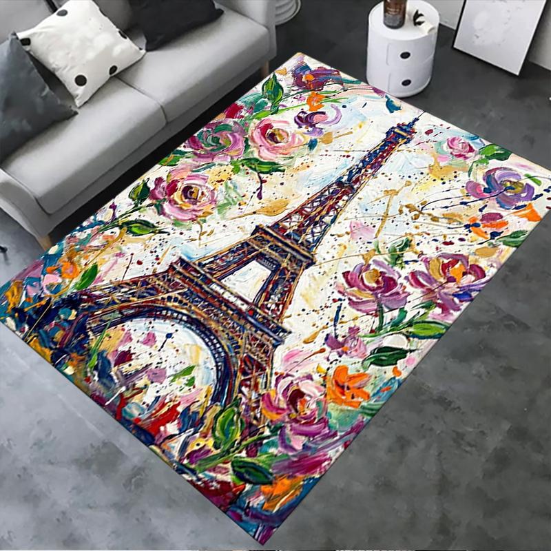 2025 New Paris Eiffel Tower Carpet Rug for Living Room Bedroom Home Sofa Decoration,Kids play Non-slip Floor Mat98
