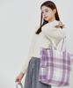 Roidesrois Check Cotton Pocket Eco Shoulder Bag (Purple/Check)