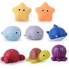 Cross-Border Baby Bath Toys Set: Turtle, Shark, and Animal Squeeze Toys with Water-Squirting and Floating Features.