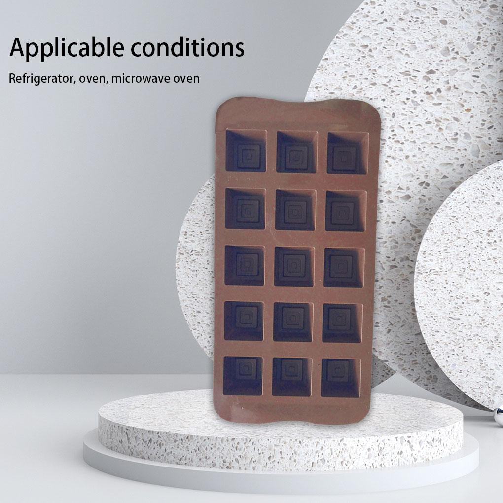 15 Cavity Silicone Chocolate Mold Square Shape Ice Cubes Pastry Soap Candle Mould Bakeware for Party Wedding Home