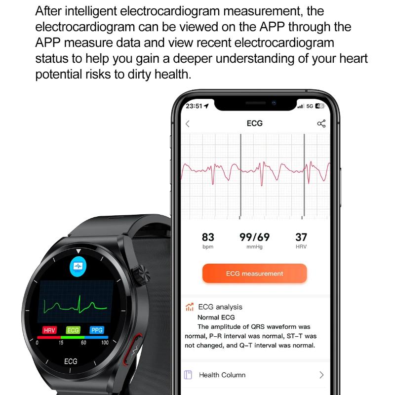 2025 NEW GT5 Smart Watch Air Pump Sphygmomanometer Heart Rate Thermometer Airbag Wristband Call Reminder Health Watch