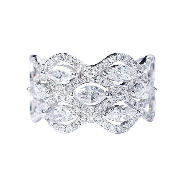 

Кольцо класса люкс в стиле тяжелой промышленности, европейское и американское, с микроинкрустацией из меди и циркония, женское, геометрическое, нового стиля, женское кольцо No. 10