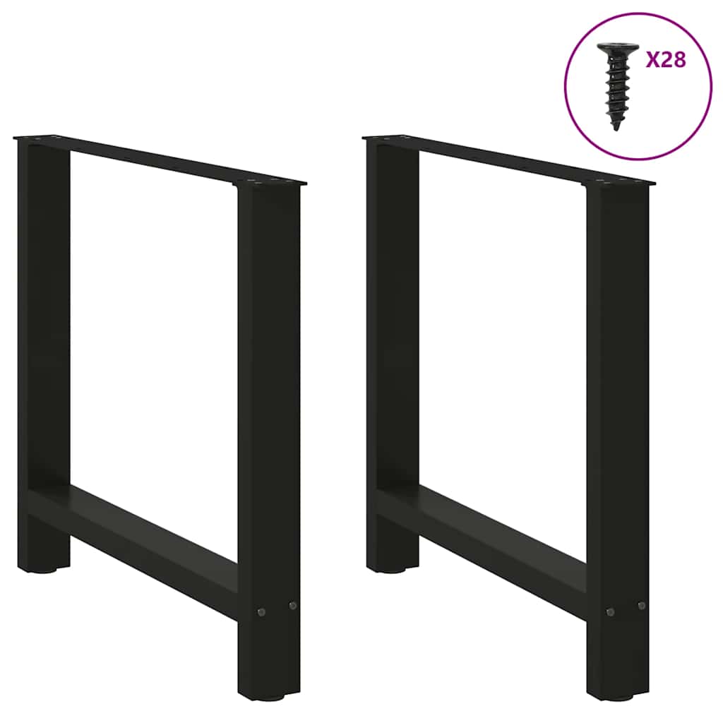 Vidaxl Nogi Do Stolika Kawowego, Czarne, 2 Szt., 80X(72-73) Cm, Stal