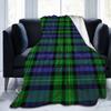 Clan Rollo Blue and Green Tartan Blankets Velvet All Season Plaid Portable Soft Throw Blanket for Home Travel Plush Thin Quilt
