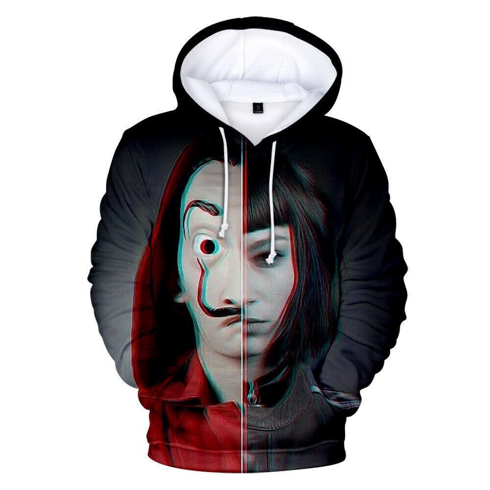 La Casa De Papel 3d Hoodies Sweatshirts Long Sleeve Comfortable Money Heist Pullover