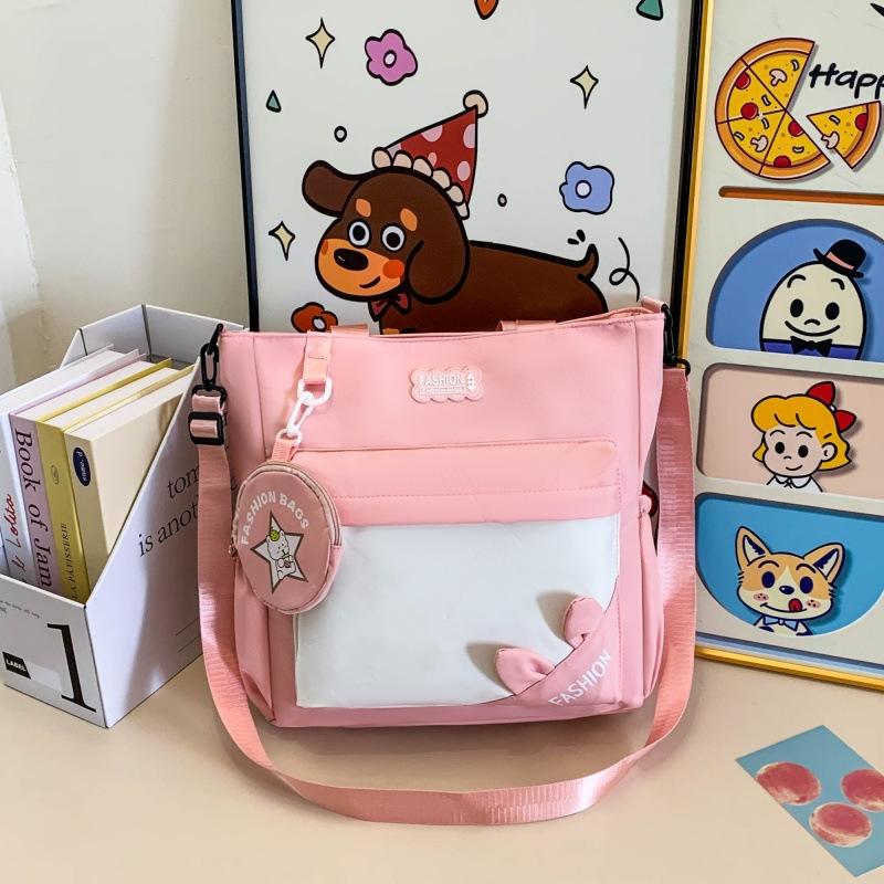 

Харадзюку — простой, маленький, свежий, контрастные цвета, студенческий набор для макияжа большой вместимости, кампусный тренд, повседневный, портативный на плечо. розовый