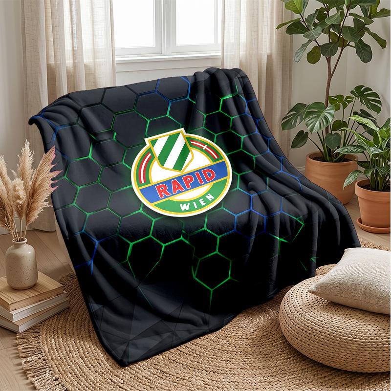 Rapid Wien FC Soft Flannel Fleece Blanket Lightweight Cozy Warm Throw Blanket For Sofa Bed Home Decor