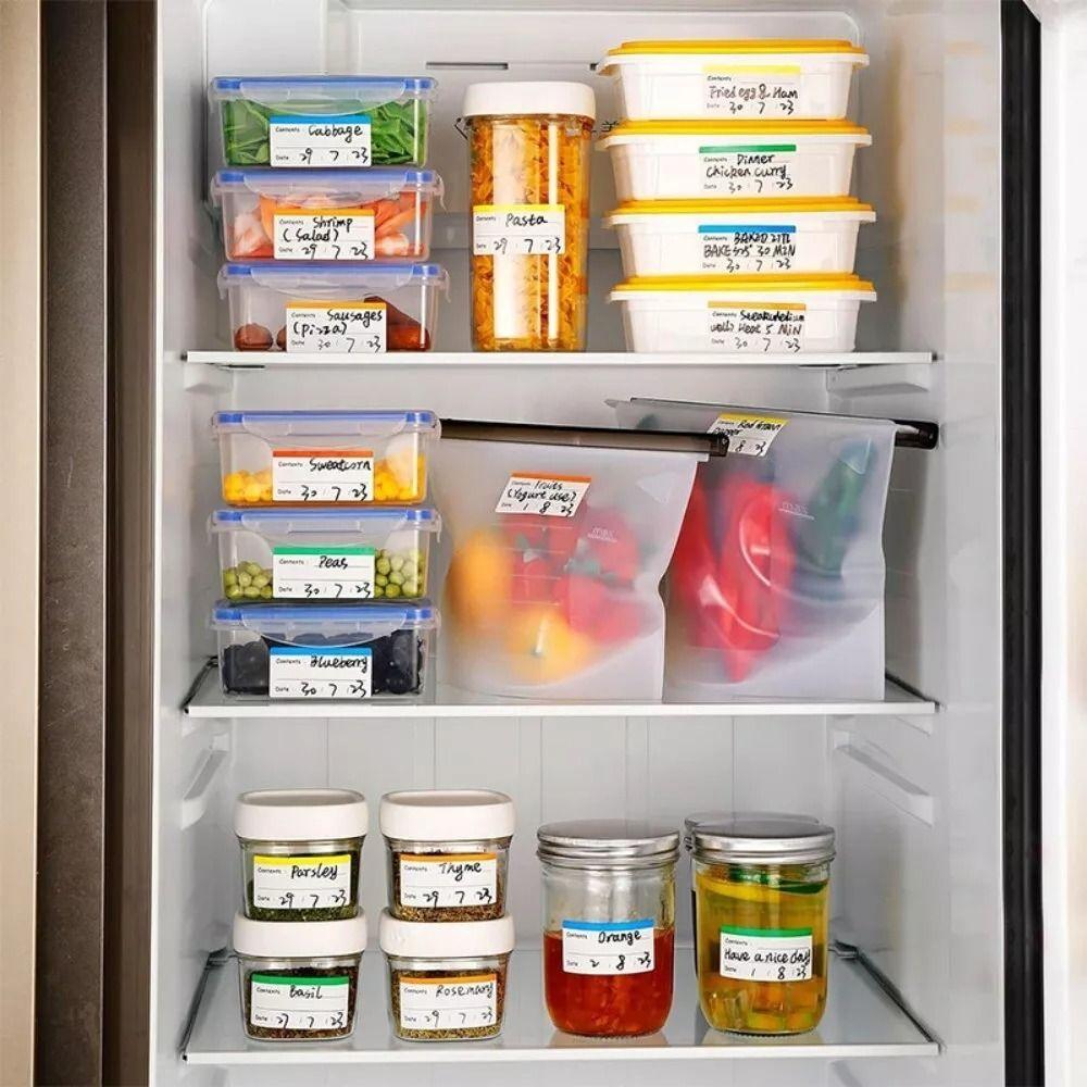 

100pcs Color Food Storage Labels Self-adhesive Organization Labels New Fridge Sticker