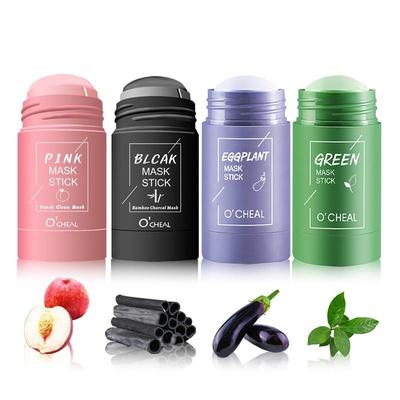 Green Tea & Eggplant Face Mask Stick with Bamboo Charcoal for Pore Cleansing, Moisturizing & Cleansing