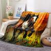 Horse Print Flannel Blanket, High Quality Comfortable for All Seasons, Home Decor, Warmth and Comfort, Perfect for Christmas Gifts
