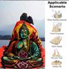 1pz Coperta Buddha Loto, Coperta Leggera in Flanella per Divano, Letto, Viaggio, Campeggio, Soggiorno, Ufficio, Divano, Sedia e Letto