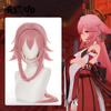 Genshin Impact Yae Guuji Cosplay 85cm Wig Pink Wig Cosplay Anime Cosplay Wigs Heat Resistant Synthetic Hair Wigs + Wig Cap