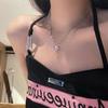 Pink love zircon necklace women's niche light luxury high-end temperament collarbone chain new neck chain