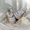 Fashion Lolita High Heels Ultra High Waterproof Platform Cute Girls Oes Faionable Comfortable Loers