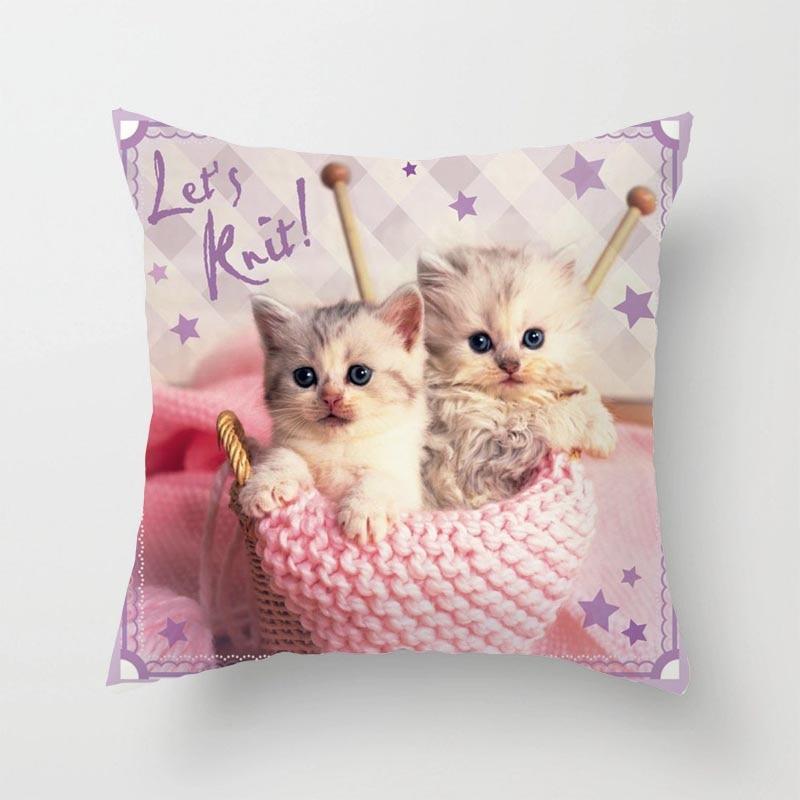 Cute Cat Sofa Pillowcase Cushion Cover     Bed Home Living Room Car Office