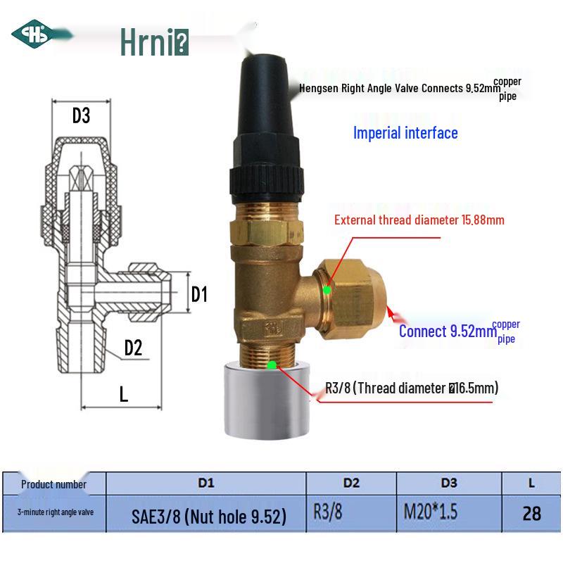 Refrigeration Equipment Right Angle Copper Valve: 6-19 Manual Stop Valve for Air Conditioning Liquid Storage