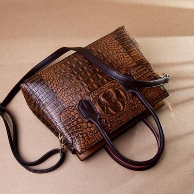 Crocodile Pattern Bag New European and American Fashion Handbag Tote Bag Crossbody Women's Bag Handbag Large Bag