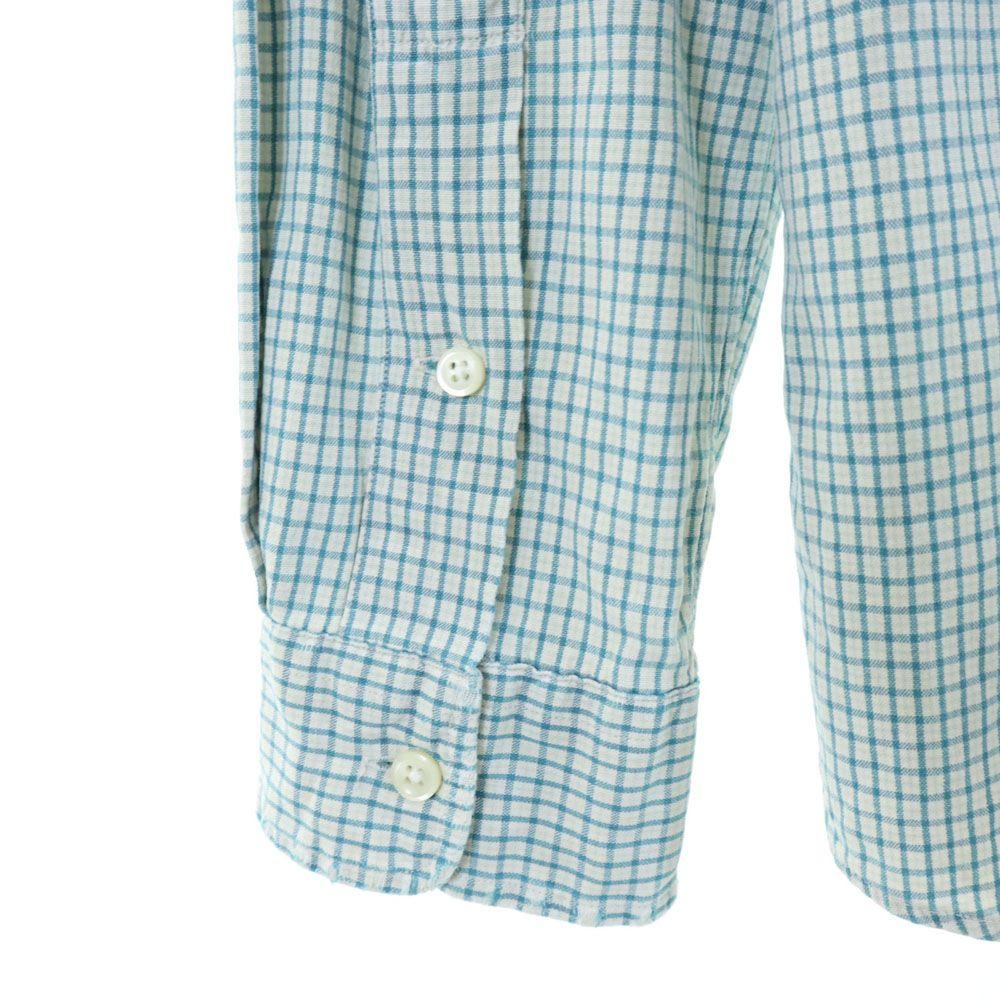 RRL 90er Jahre Altrot 3 Sterne Initialen-Etikett Langarm Karopulli M Grünsystem Herren Gebraucht