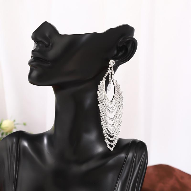 Luxurious Statement Diamond Tassel Earrings for Women - Versatile European  American Fashion