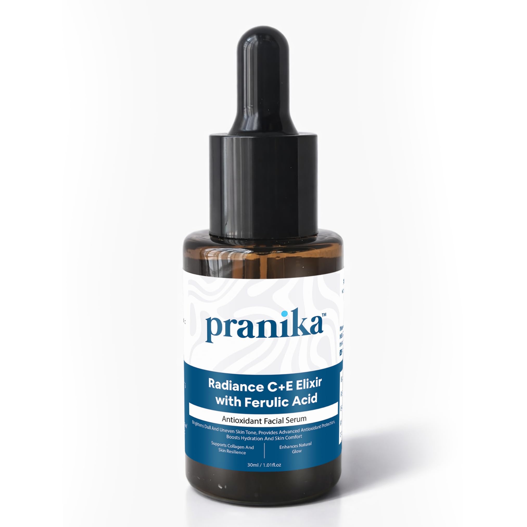 Pranika Radiance C+E Elixir Face Serum - Vitamin C, Vitamin E & Ferulic Acid - Antioxidant Formula for Glowing Skin & Even Tone - Hydrating Hyaluro
