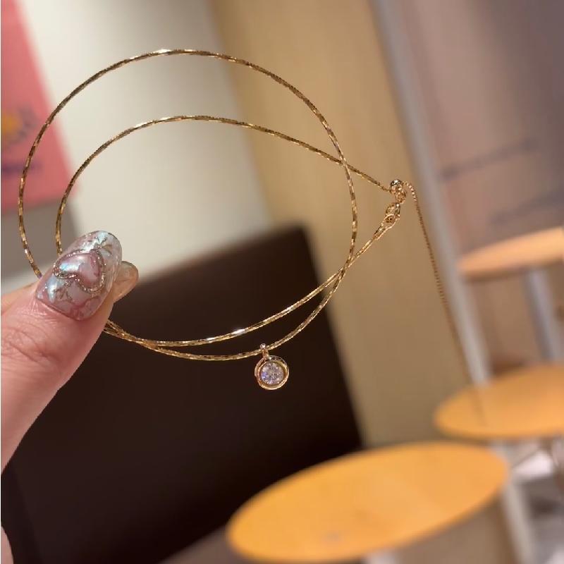 Sparkling Bubble Collar Necklace Plated 24K Gold Women'S Niche Fashion Light Luxury Exquisite Premium Versatile Pendant