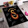 Gradient Stripe Football Club Print Area Rug, Sports Fan Decorative Non‑Slip Floor Mat for Living Room Bedroom Home Decor