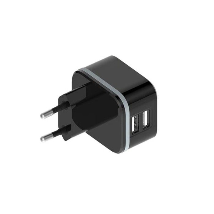 HQ-Power Chargeur USB, avec 2 ports USB, 5 V 4.8 A 24 W, idéal pour téléphones mobiles, smartphones, tablettes, GPS et plus