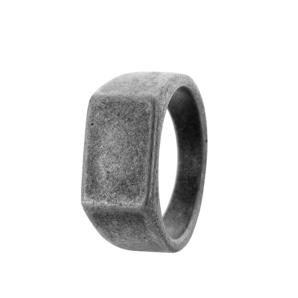 Trendy Distressed Stainless Steel Men's Retro Style Fashion Ring