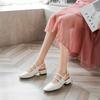 Fashion Maogu 2025 Summer Lolita Mary Jane Shoes Red Retro Sandals Shallow Mouth Female Shoe Woman Block Low Heel Stiletto Pumps