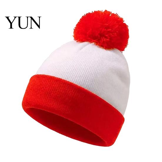 Stylish Pom Hat for Girls Women Christmas Elf Hat, Cozy Winter Knit with Comfortable Daily Pom, Stretchy Warm Skull Cap Outdoor Cold Weather Knitted