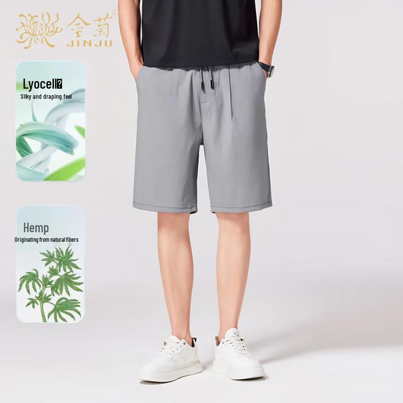 Men s Premium Linen Blend Casual Shorts 38