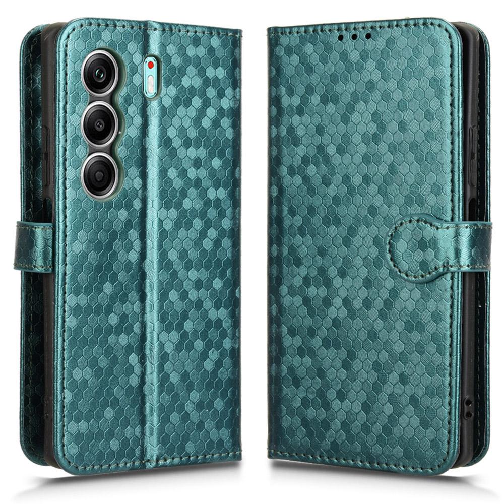 

For TECNO Camon 40 4G Wallet Case Dot Pattern Imprint PU Leather Phone Cover D