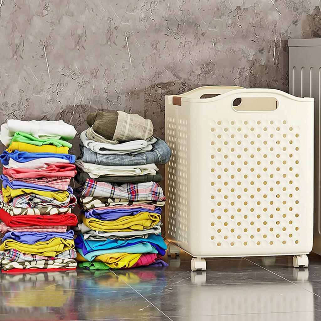 Mehrzweck Tragbarer Wäschekorb mit 4 Rädern Faltbare Kleideraufbewahrungslösung für Effiziente Heimorganisation