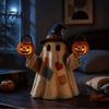 Decorazione Autunnale Spettrale e Carina Luce Fantasma Patchwork Vintage, Decorazione di Halloween per Esposizione in Casa, Ornamento in Stile Statuetta Fantasma di Ispirazione Vintage con