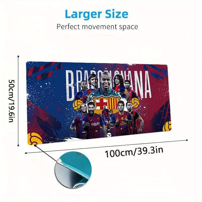 Barcelona Großer Gaming-Tischkissen Rutschfest Laptop Tablet Großes Mauspads XXL Matte Mini-PC Spielmatte Mit Verriegelungskante
